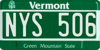 VT license plate NYS506