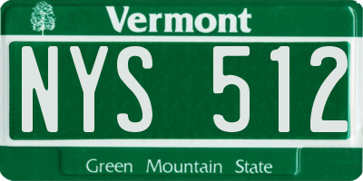 VT license plate NYS512