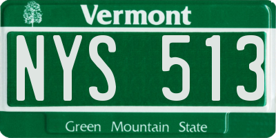 VT license plate NYS513