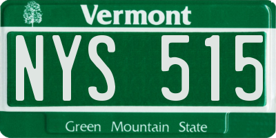 VT license plate NYS515