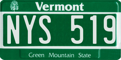 VT license plate NYS519