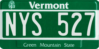 VT license plate NYS527