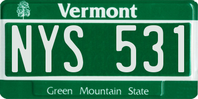 VT license plate NYS531