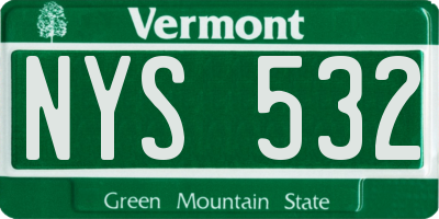 VT license plate NYS532