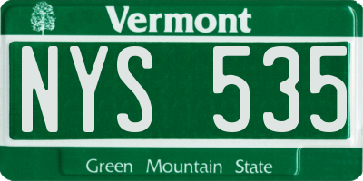 VT license plate NYS535