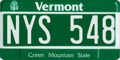 VT license plate NYS548