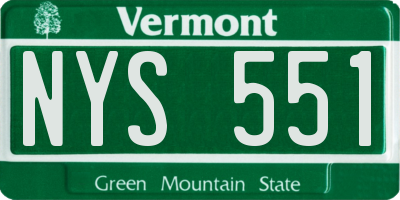 VT license plate NYS551