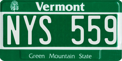 VT license plate NYS559
