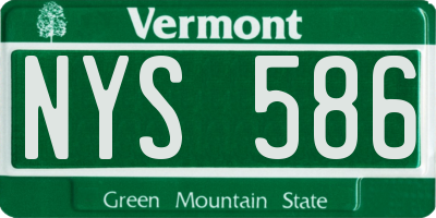 VT license plate NYS586