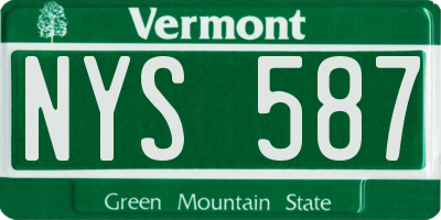 VT license plate NYS587