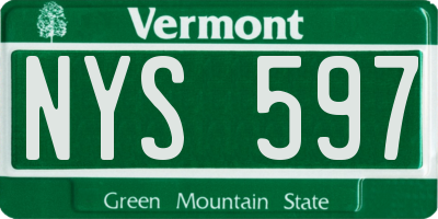 VT license plate NYS597