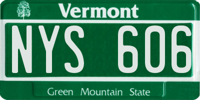 VT license plate NYS606