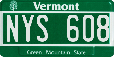 VT license plate NYS608
