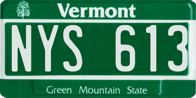 VT license plate NYS613