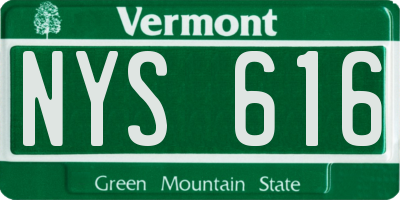 VT license plate NYS616