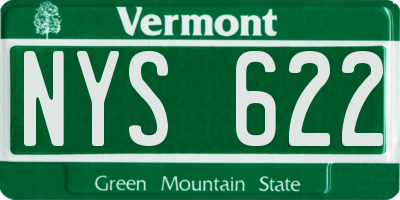 VT license plate NYS622
