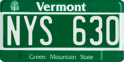 VT license plate NYS630