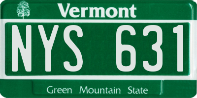 VT license plate NYS631