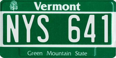 VT license plate NYS641