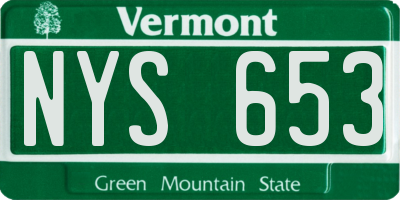 VT license plate NYS653