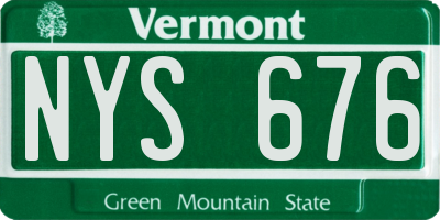 VT license plate NYS676