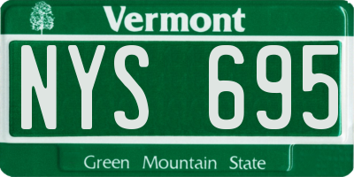 VT license plate NYS695