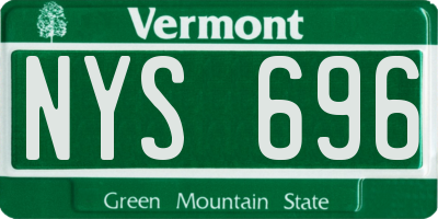 VT license plate NYS696