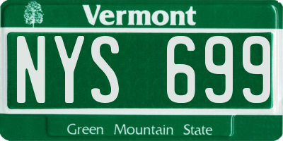 VT license plate NYS699