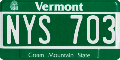 VT license plate NYS703
