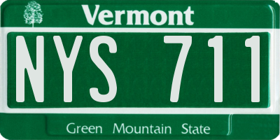 VT license plate NYS711