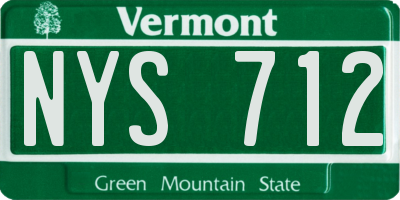 VT license plate NYS712