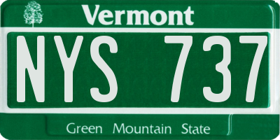 VT license plate NYS737