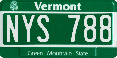 VT license plate NYS788