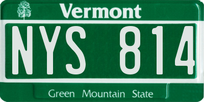 VT license plate NYS814