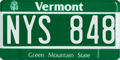 VT license plate NYS848