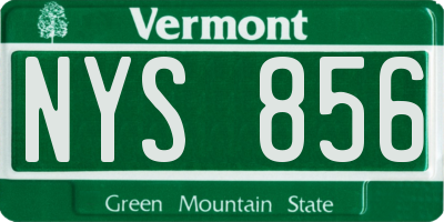 VT license plate NYS856