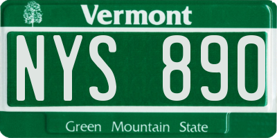 VT license plate NYS890