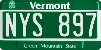 VT license plate NYS897