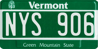 VT license plate NYS906