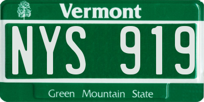 VT license plate NYS919
