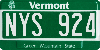 VT license plate NYS924