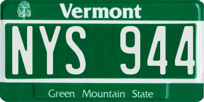 VT license plate NYS944