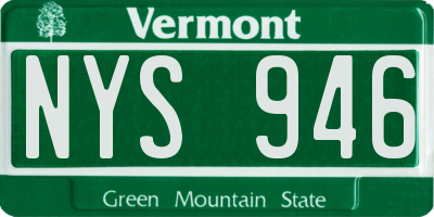 VT license plate NYS946