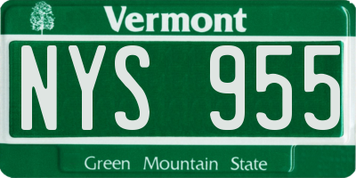 VT license plate NYS955