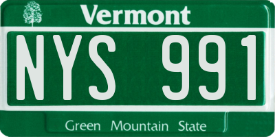 VT license plate NYS991