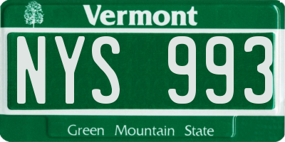 VT license plate NYS993