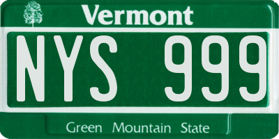 VT license plate NYS999