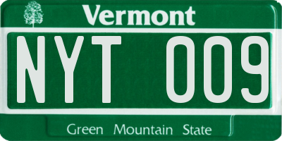 VT license plate NYT009