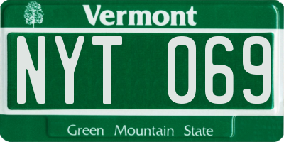 VT license plate NYT069