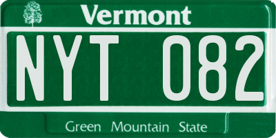 VT license plate NYT082